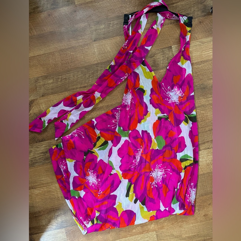 Trina Turk Bloom Mesh Maxi Cover Up Dress NWT